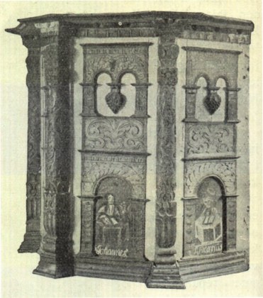 Gamle Holden Kirke - prekestol.
Pulpit from the old church
